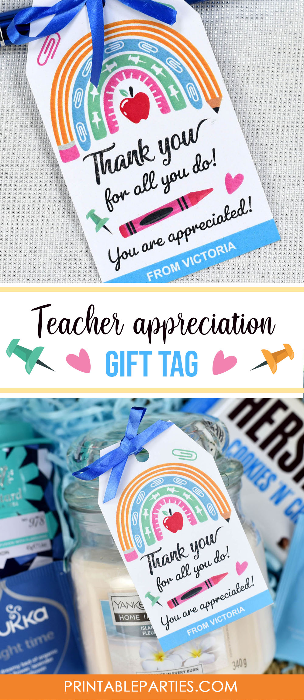 printable rainbow tag for teacher appreciation gifts